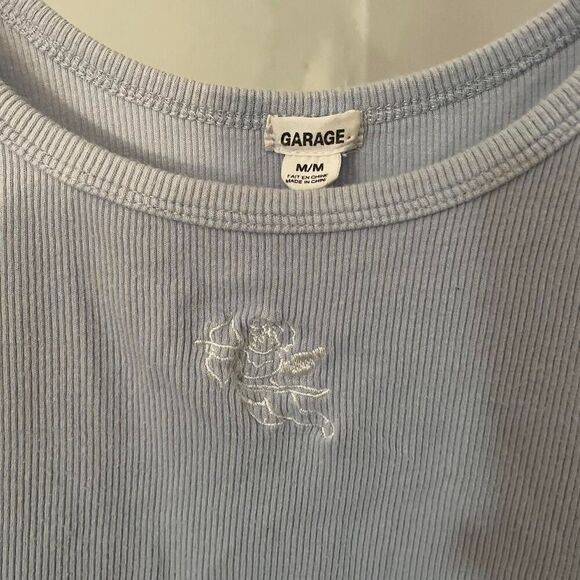 Garage y2k/90s style Baby Tank Cropped Cupid Pastel Blue sz Medium - Picture 3 of 4